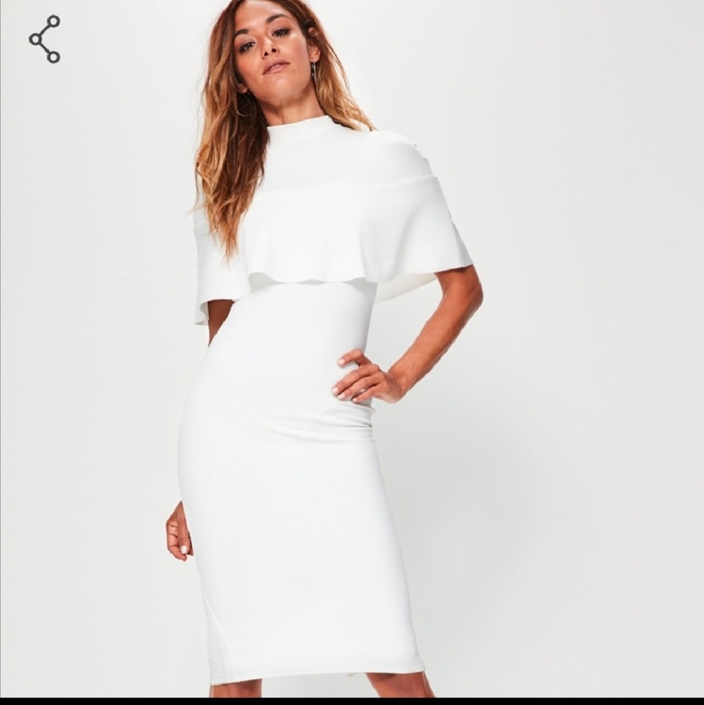 Misguided white frill overlay dress